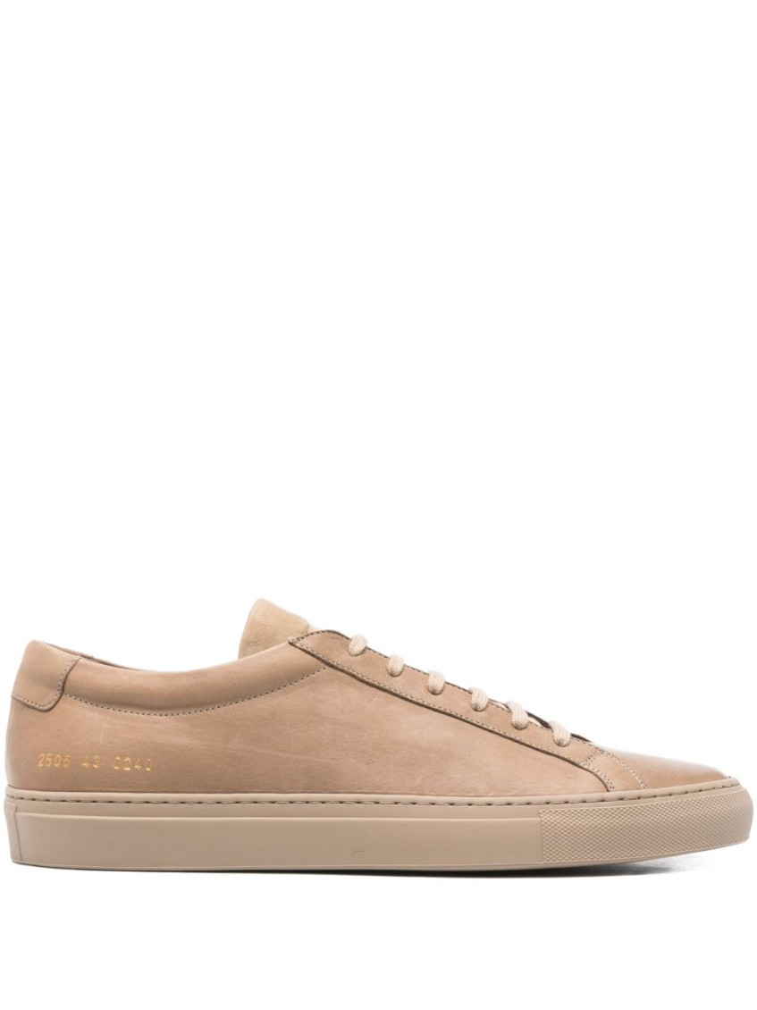 Common Projects Beige Lace Up Sneakers In Brown