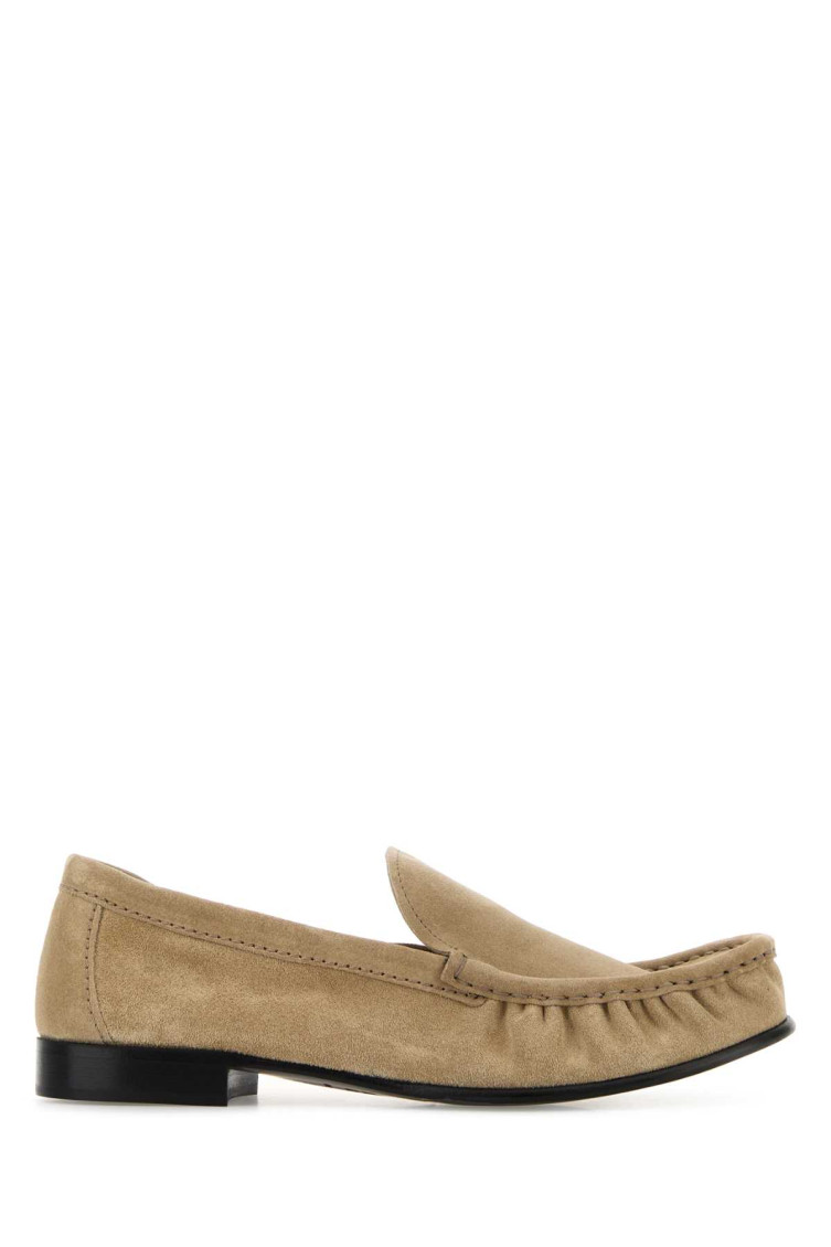 Miu Miu Suede Loafers With Round Toe And Texture In Multi