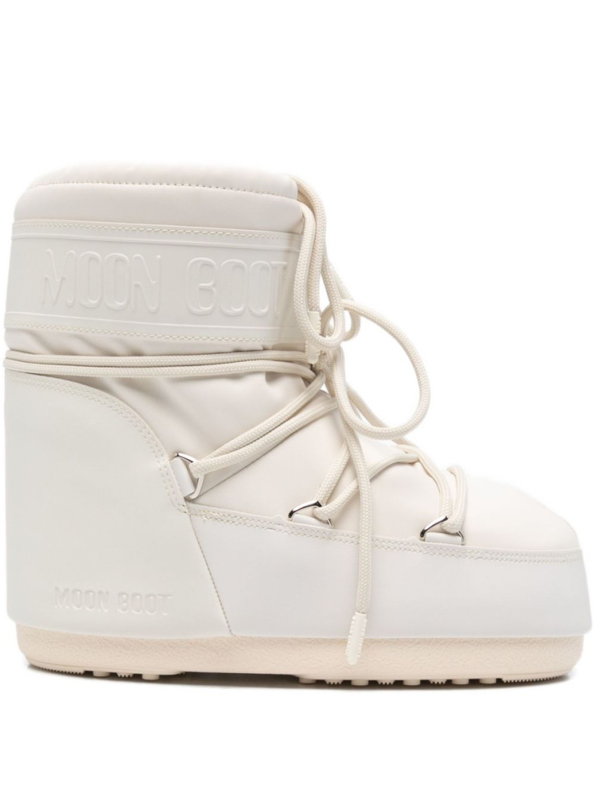 Moon Boot Iconic Ankle Boots With Distinctive Lacing System In Neutral