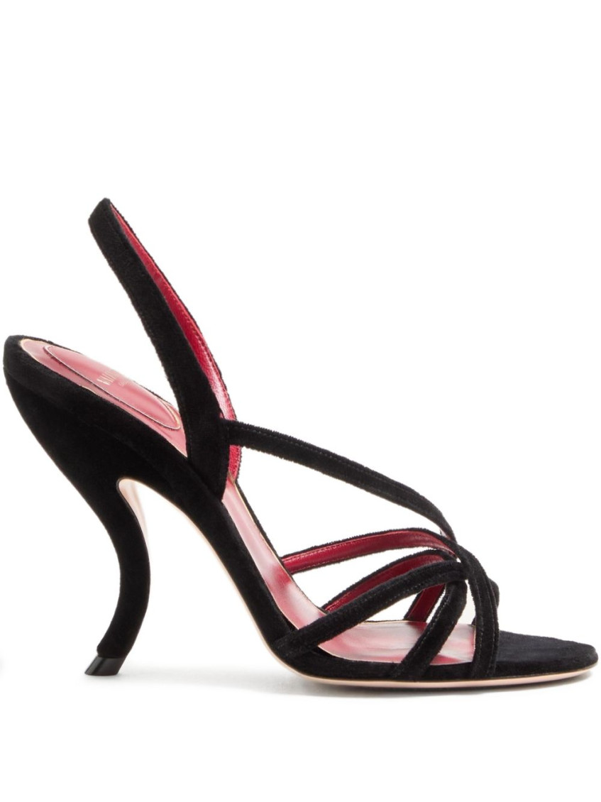 Valentino Garavani Black Open Toe Heels