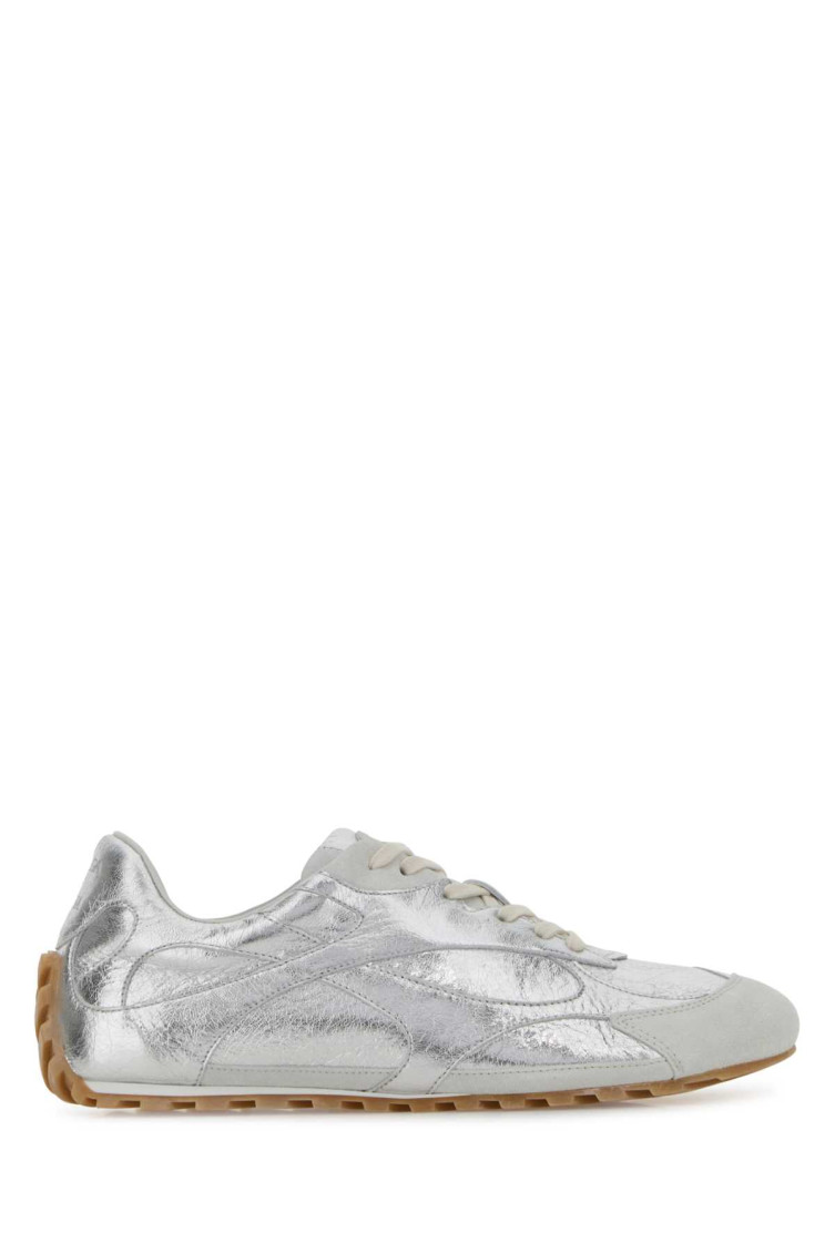 Bottega Veneta Silver Leather Orbit Sneakers