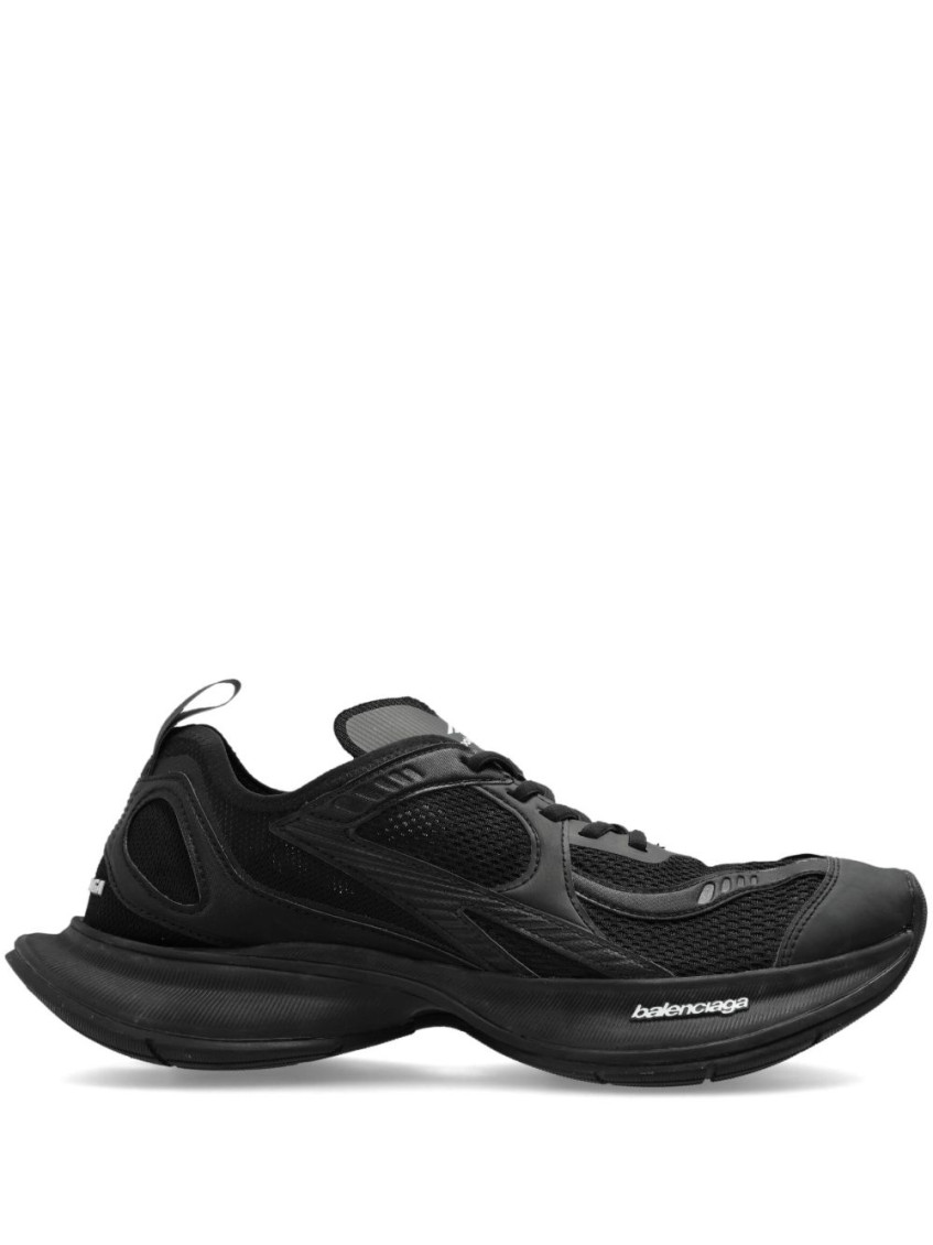 Balenciaga Black Lace Up Sneakers In Black
