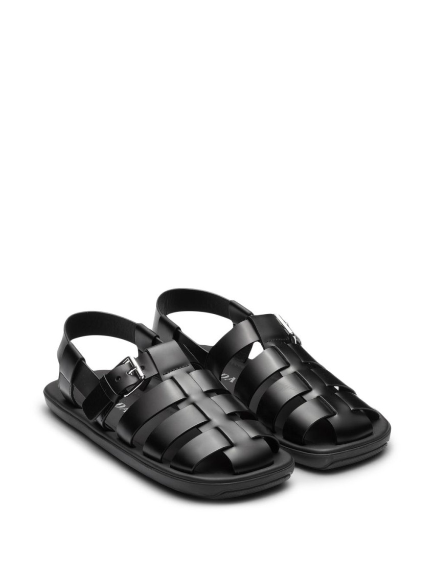 Prada Black Leather Straps Sandals for Men Online India at Darveys.com