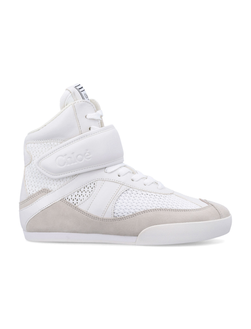 Chloé High-top Sneakers Featuring Mesh Panels In White