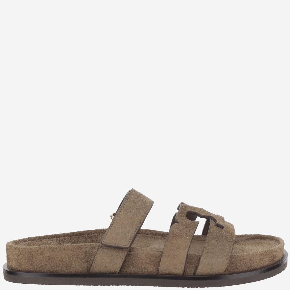 Tory Burch Brown Slip On Sandals In Brown