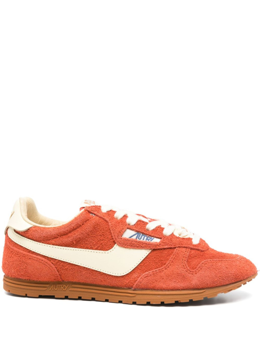 Autry Low Top Suede Sneakers With Contrast Sole