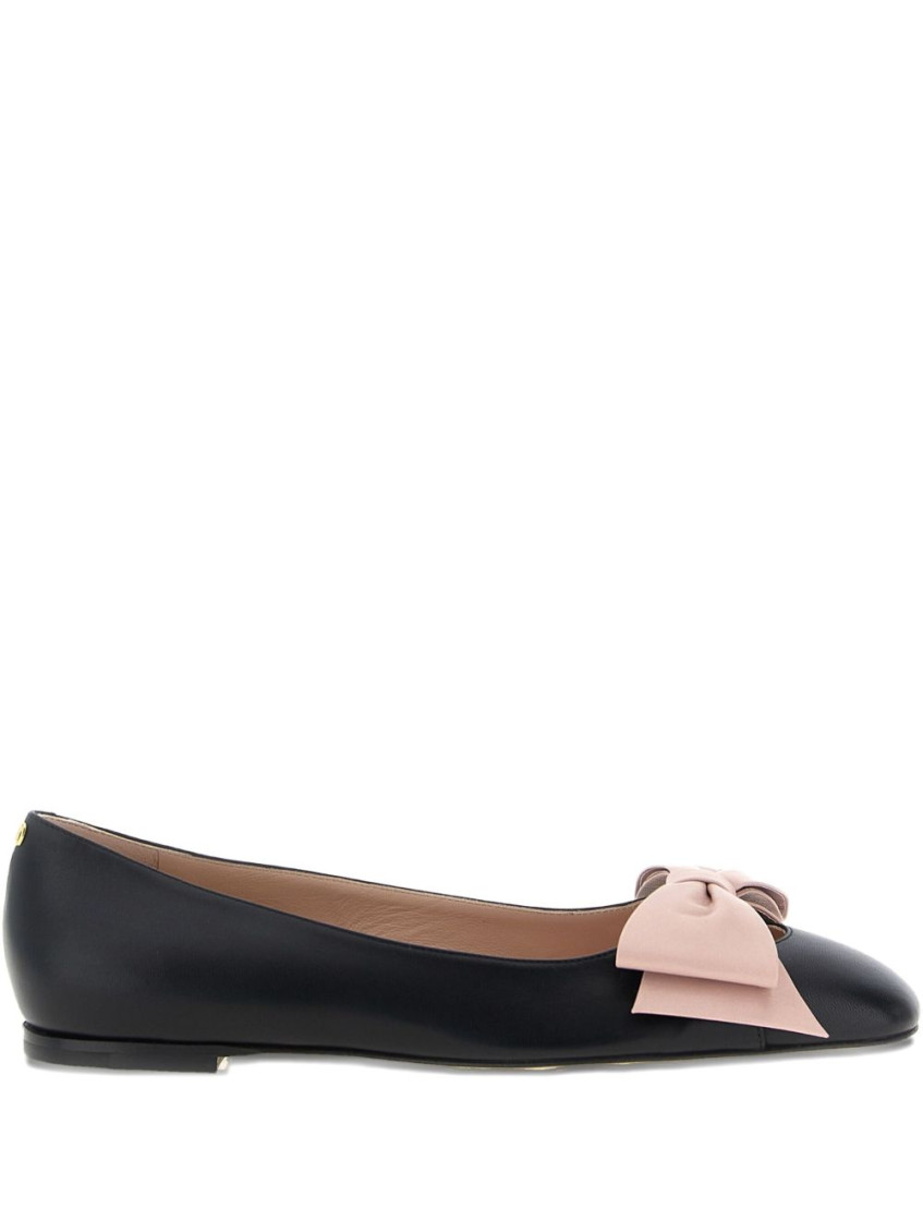 Valentino Garavani Black Leather Ballet Flats