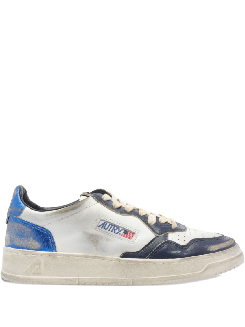 Autry Colorblock Low-top Sneakers With Lace-up Front And Signature Details In Blue