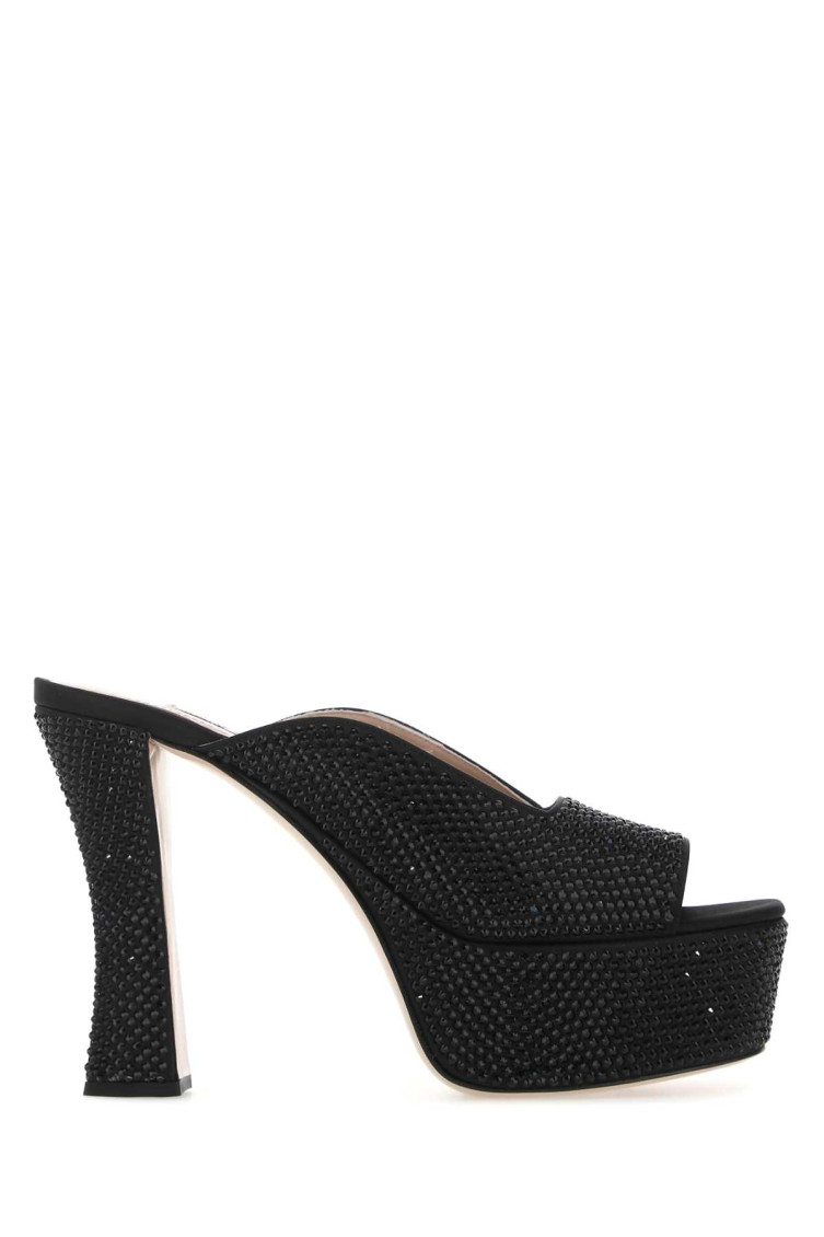 Shop Miu Miu Black Slip-on Heels