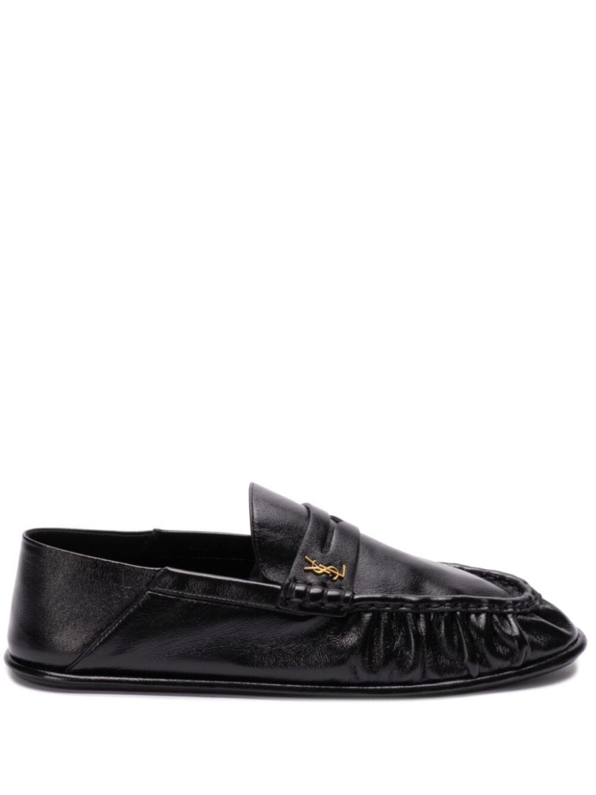 Shop Saint Laurent Black Le Penny Loafers