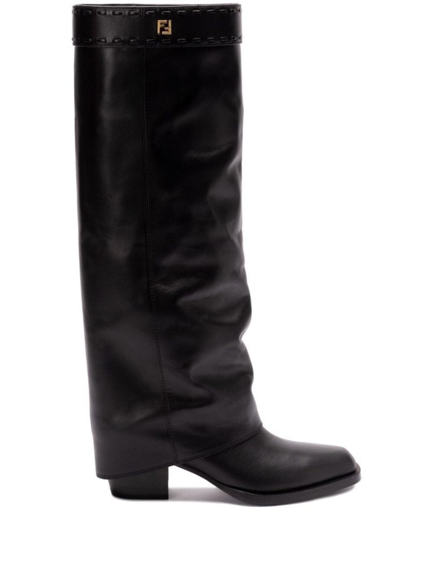 Fendi Black Leather Boots In Black