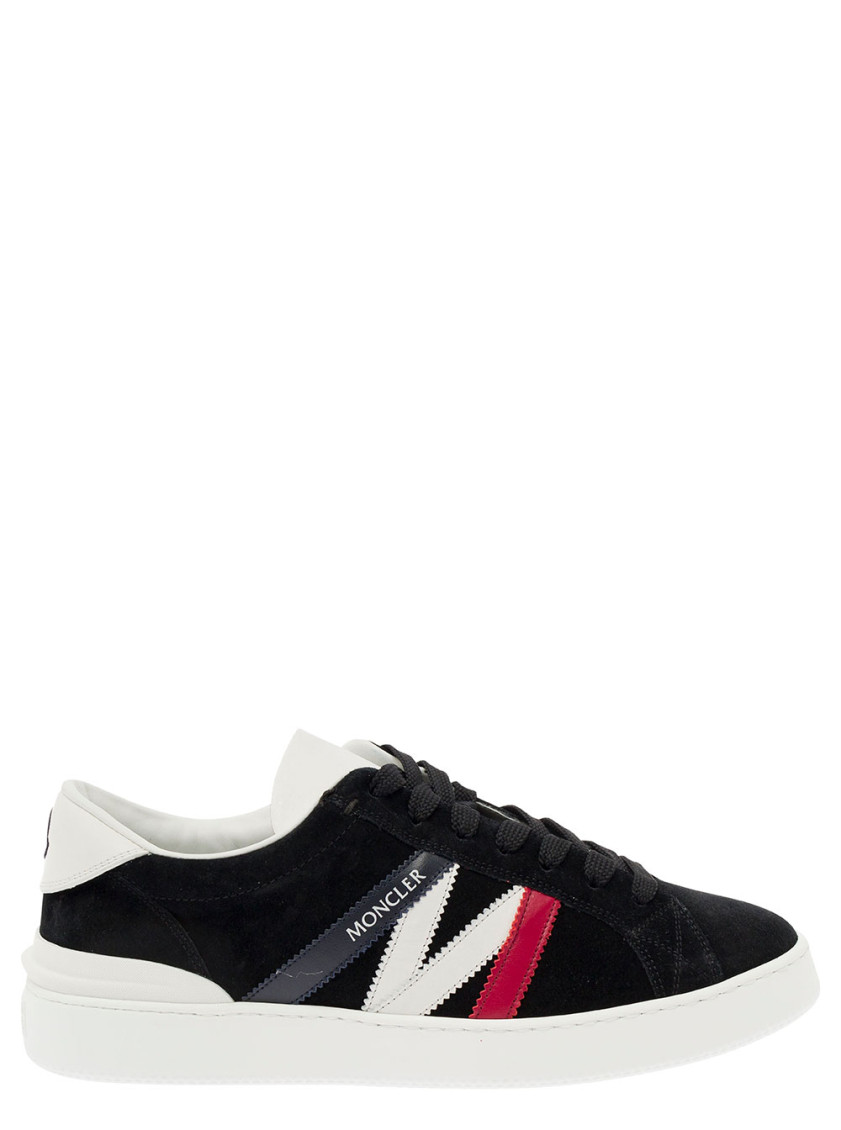 Shop Moncler Black Lace Up Sneakers