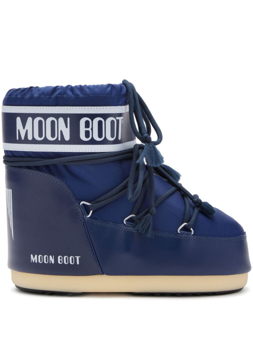 Moon Boot Blue Icon Low Snow Boots In Animal Print