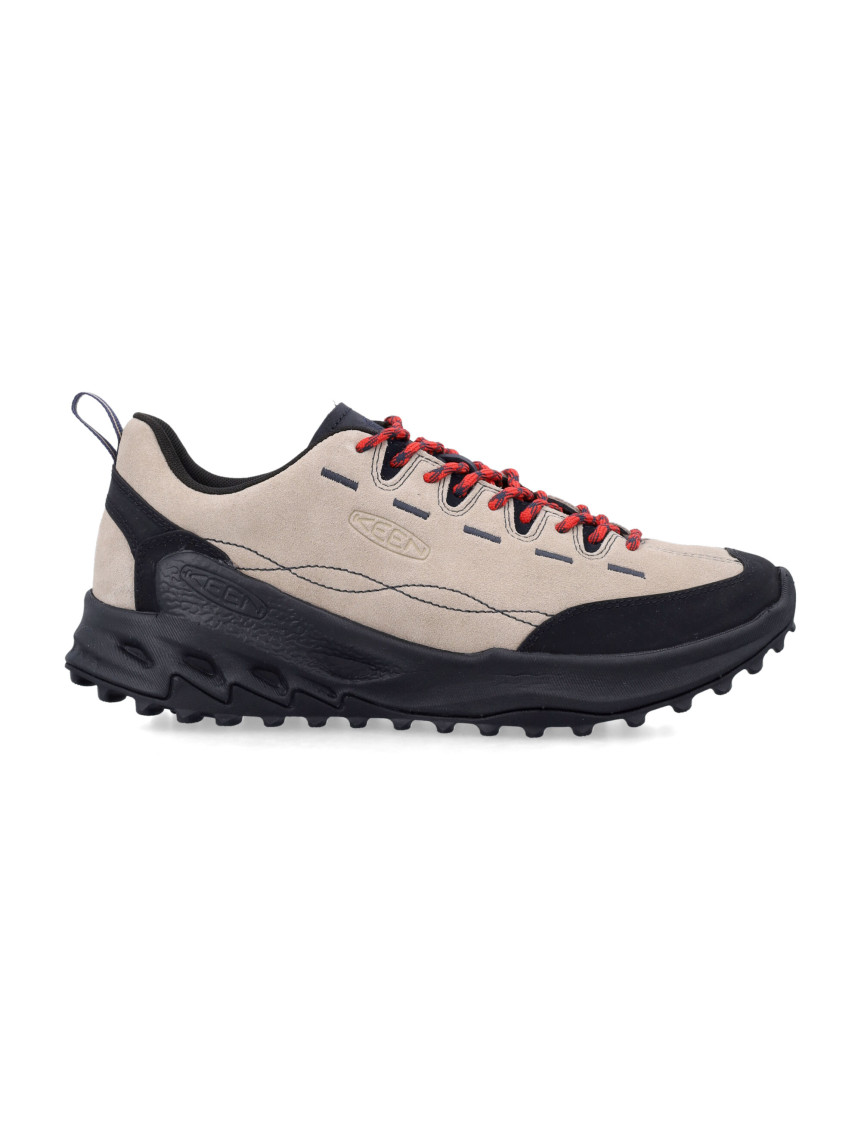 Keen Beige Vitello Leather Sneakers With Rugged Outsole In Animal Print