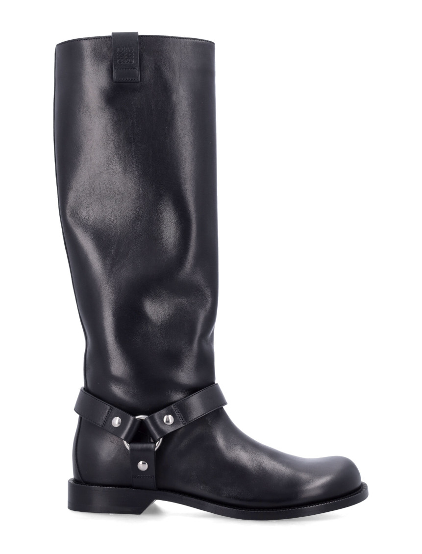 Loewe Black Campo Biker High Boots In Black