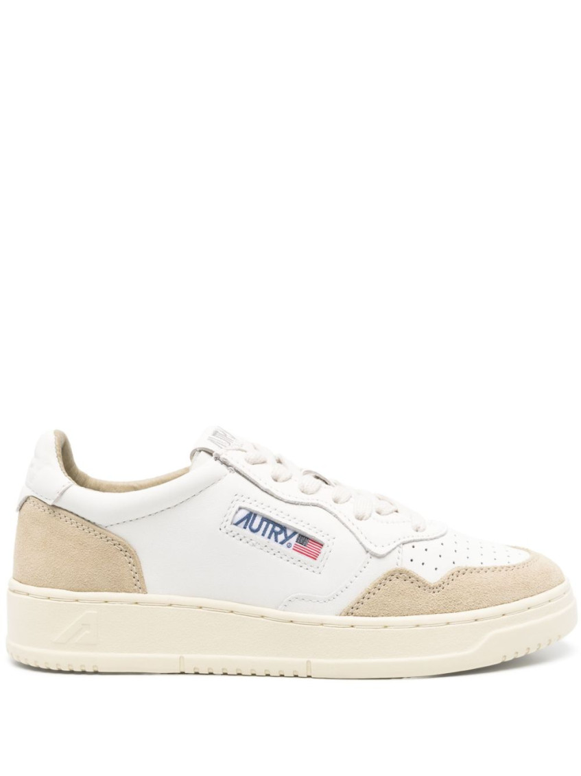 Autry Low-top Sneakers With Smooth Leather And Suede Accents In White