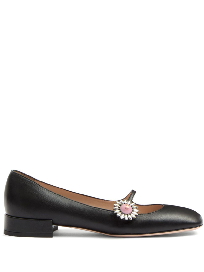Valentino Garavani Black Leather Ballet Flats