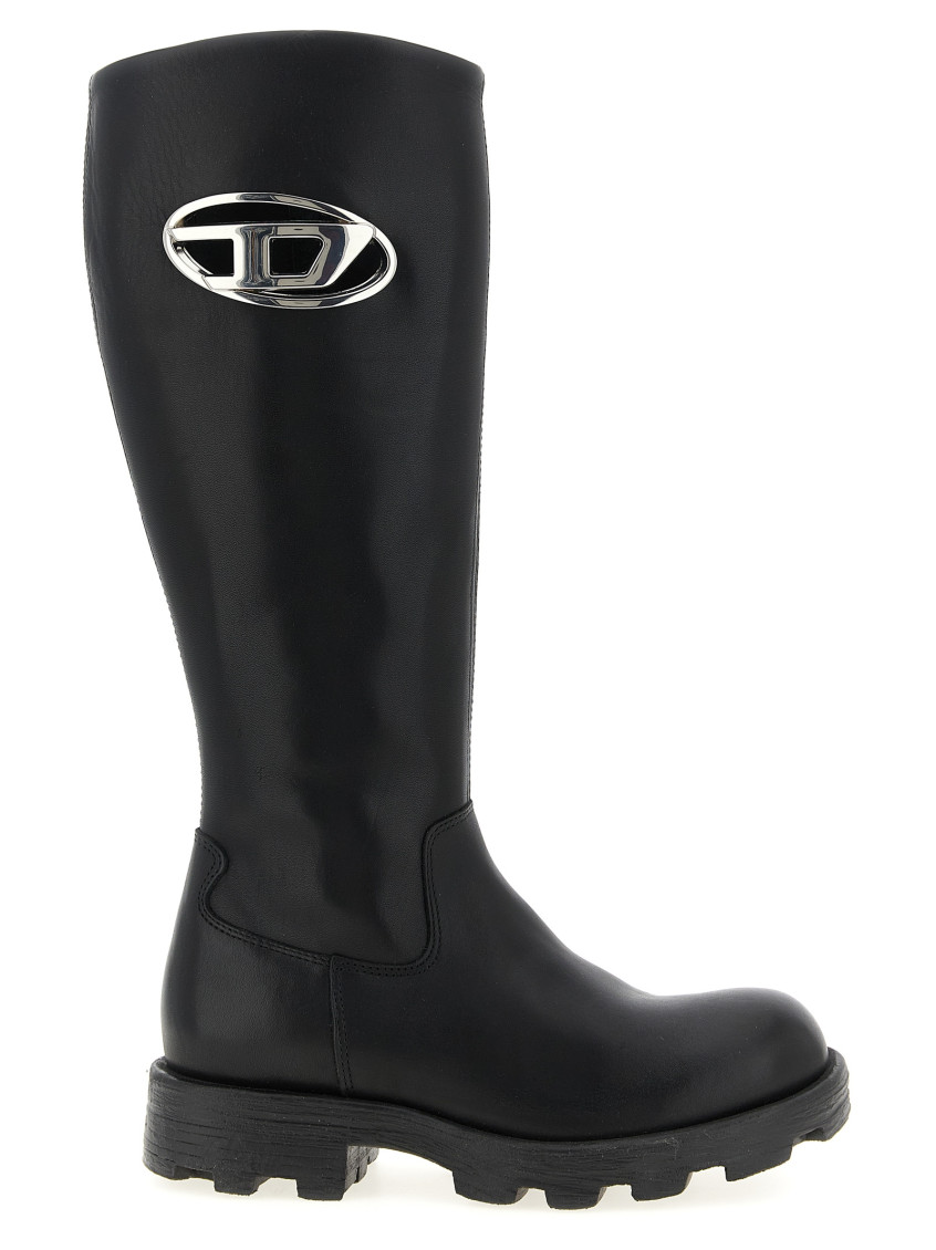 Diesel Black D-hammer Hb D W Tall Boots In Black