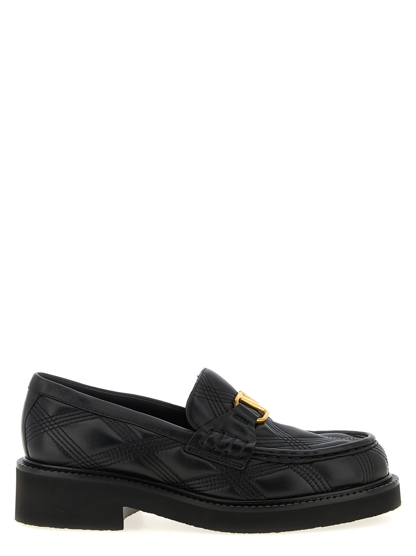 Valentino Garavani Black Leather Loafers