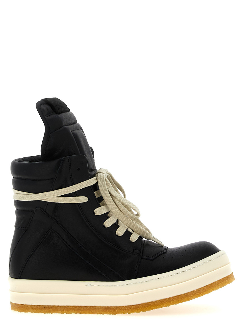 Rick Owens Geobasket Zip-fastening Sneakers In Black