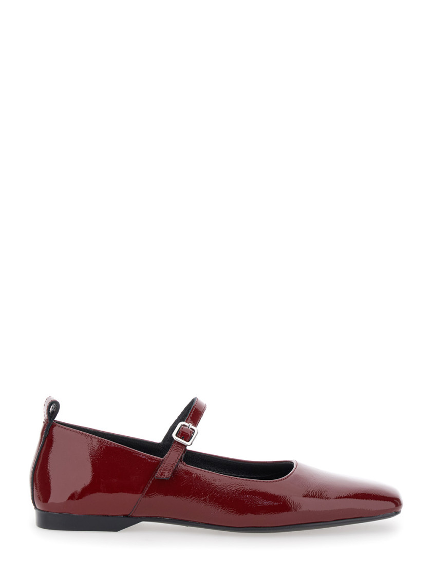 Vagabond Red Square Toe Ballet Flats In Red