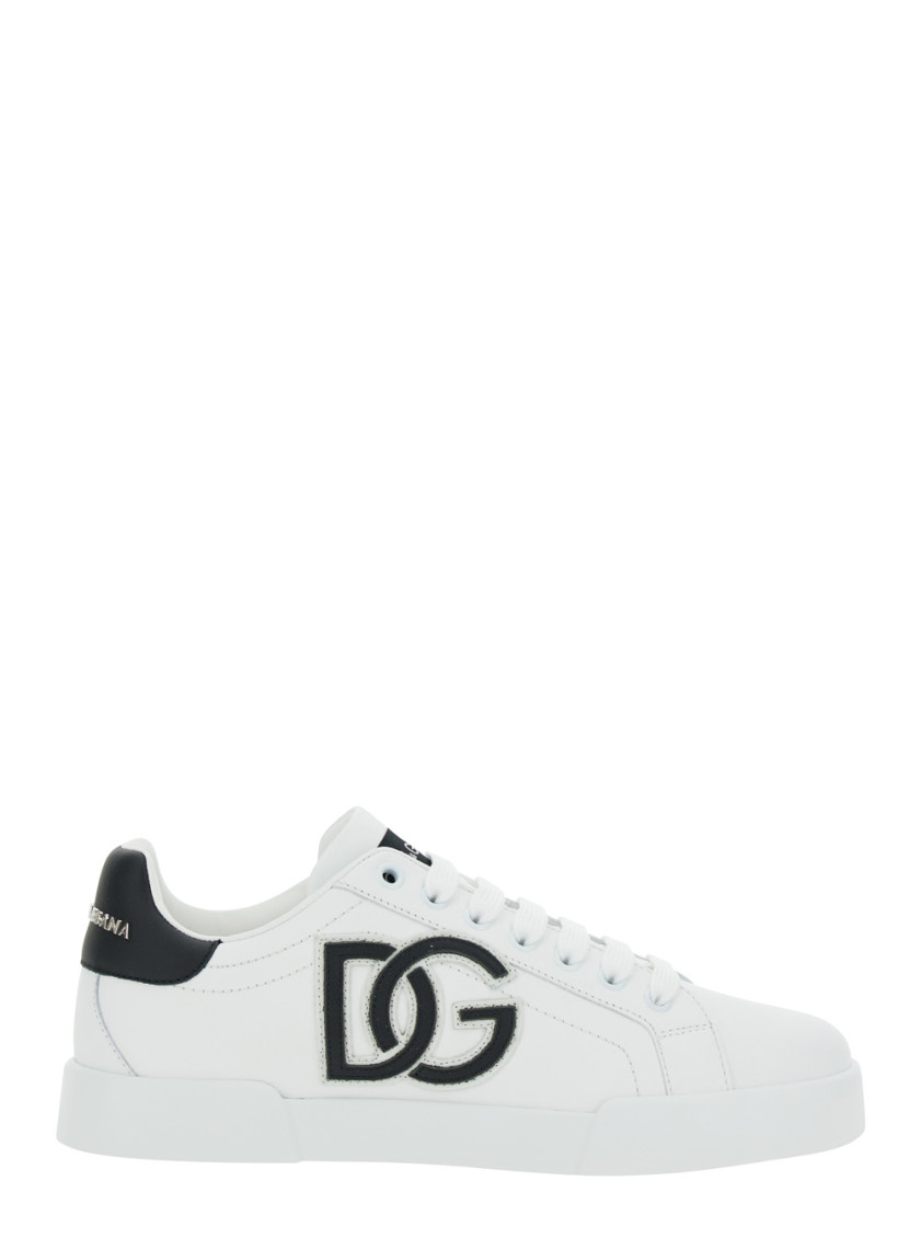 Dolce & Gabbana White Logo Sneakers In Black