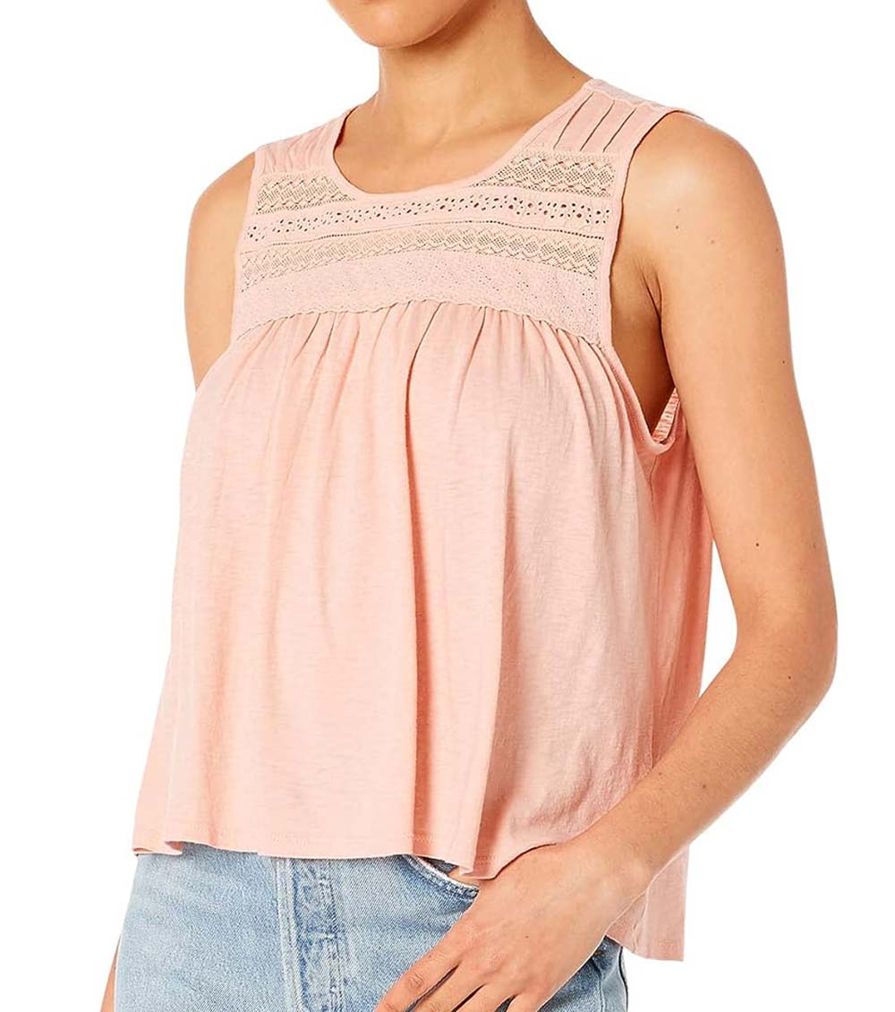 Lucky Brand Peach Lace Trim Tank Top for Women Online India at