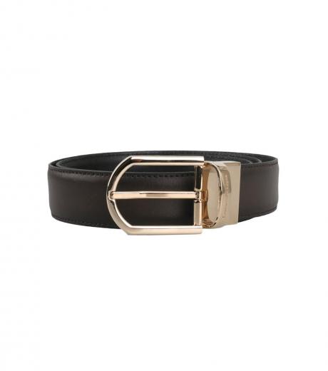 Alexander McQueen Black T-bar Buckled Logo Engraved Belt for