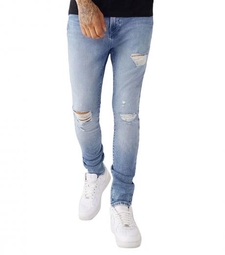 mens light blue distressed skinny jeans