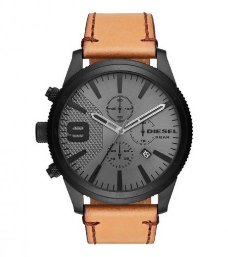 Diesel GRIFFED Chronograph Watch with Black Leather India | Ubuy