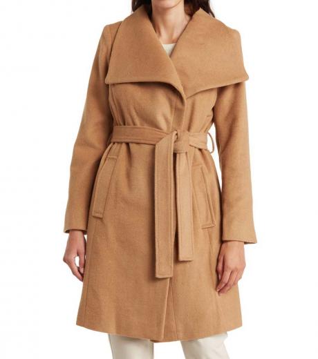 Michael Michael Kors Women's Belted Logo Trench Coat, Dark Camel, S