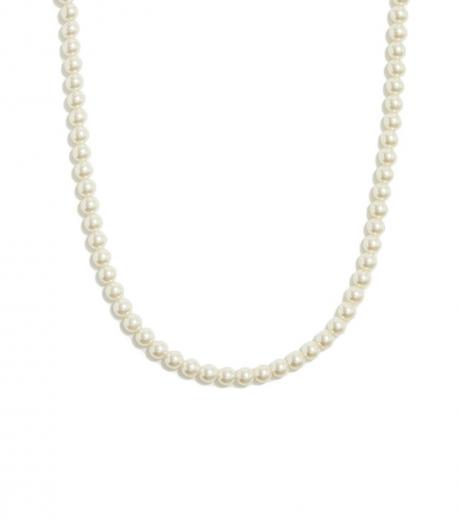 Valentino Garavani Ivory Pearls Coeur Royal Necklace for