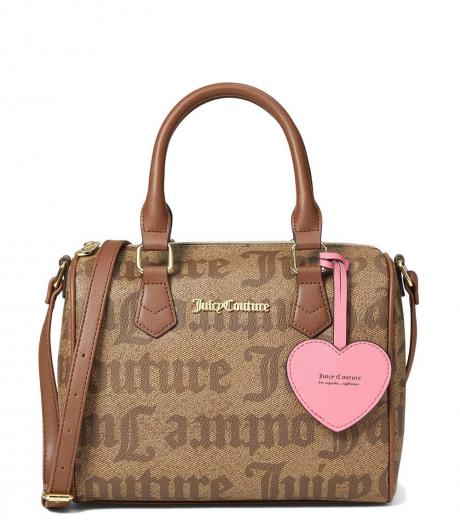 NEW Juicy Couture Women Rosie Small Backpack Taupe Dark Brown Logo Mini Bag