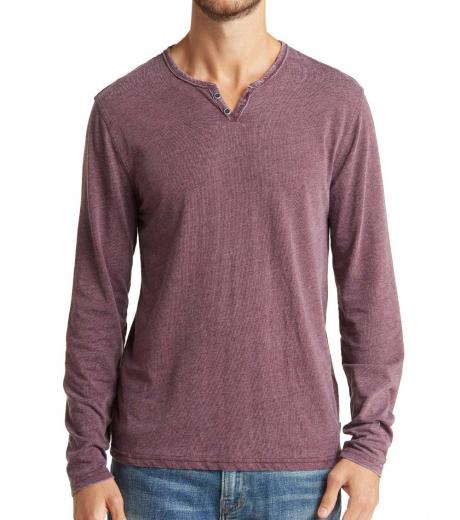 Lucky Brand Venice Burnout Notch Neck Tee in Blue for Men