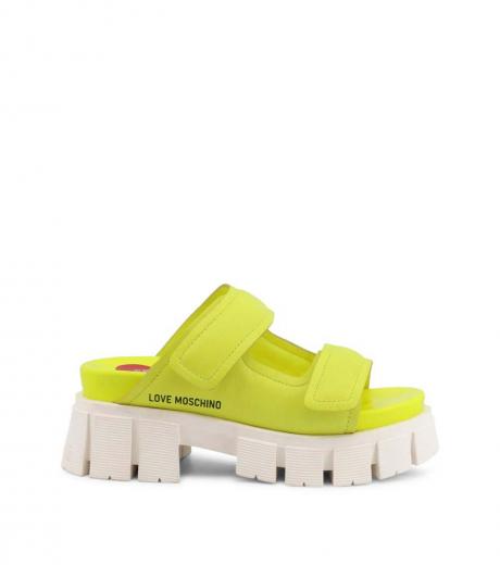 Buy Love Moschino Yellow Logo Platform Sandals at Redfynd