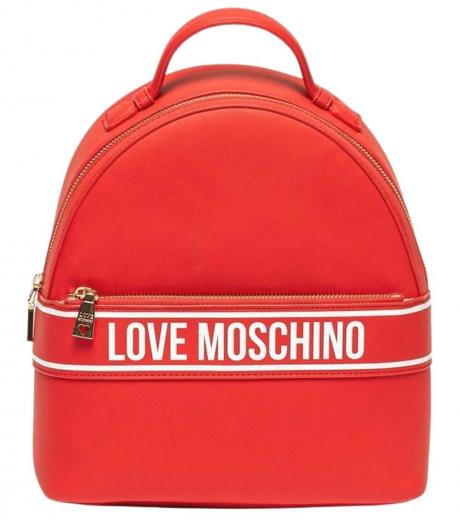 Love Moschino Red Quilted Small Backpack for Women Online  display picture 2