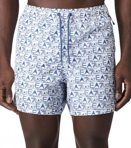 Boss Men's Monogram-Print Swim Shorts