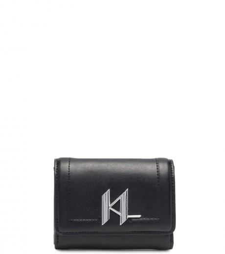 Buy Karl Lagerfeld Men Black KL Monogram Leather Bi-Fold Wallet Online -  910976