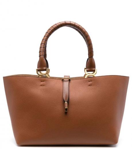 Women Brown MK Sigil Medium Tote Bag With Charm