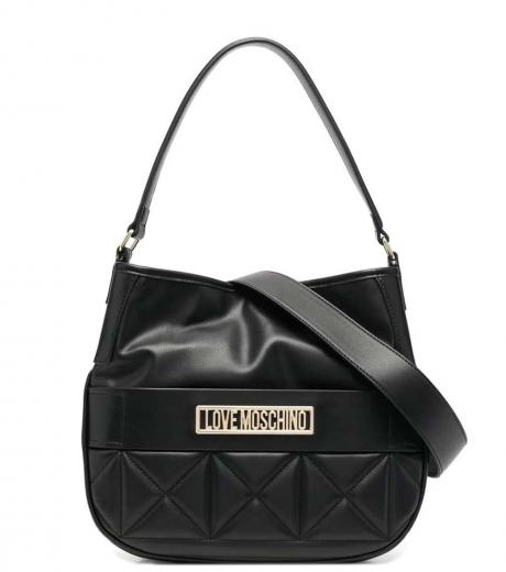 Buy Love Moschino Women Black Quilted LM Lettering Chain-Handle Large Tote Bag  Online - 805760 | The Collective