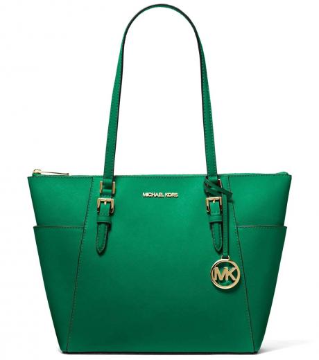 Tory burch emerson large top zip tote emerald stone green laptop bag