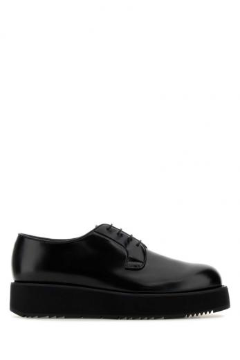靴 prada leather shoes Buy Prada Men's Plume Calf Leather Low-top Trainer Sneaker, Black