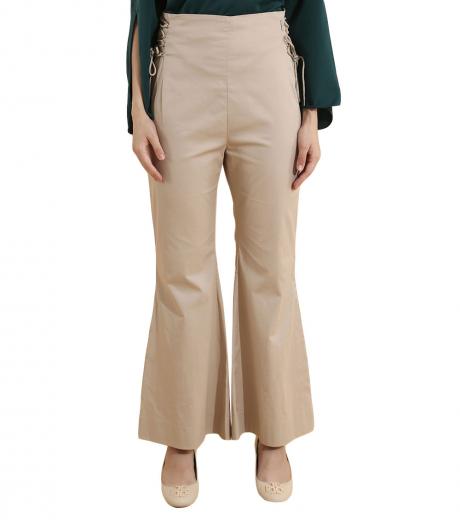 Ql2 Donna Dark Green STRETCH COTTON FLARED PANTS for Women Online