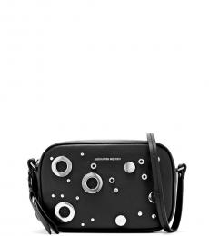 Alexander McQueen Black Eyelet Mini Crossbody