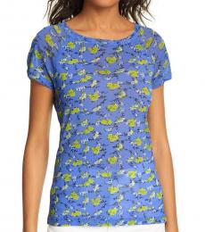 Diane Von Furstenberg Blue Elleana Floral T-Shirt