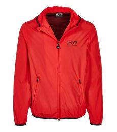 Emporio Armani Red Logo Hooded Jacket
