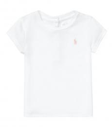 Ralph Lauren Baby Girls White Cotton-Modal T-Shirt