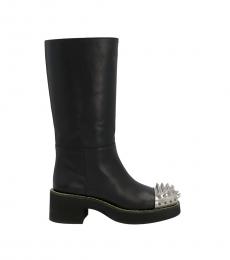 Black Studded Toe Boots