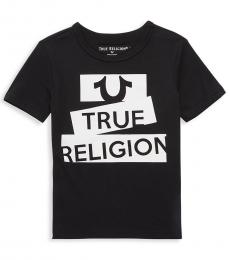 True Religion Little Boys Black Tape Logo T-Shirt