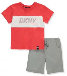 DKNY 2 Piece T-Shirt/Shorts Set (Little Boys)
